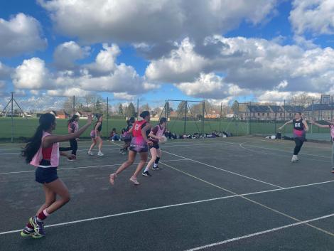 Netball match during the 2024 Worcester-St Catharine's Sports Day