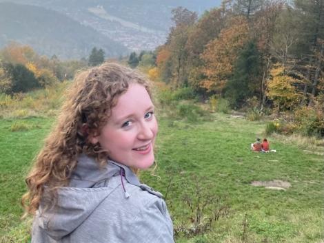 Anna Grayson with a view of Heidelberg in the background