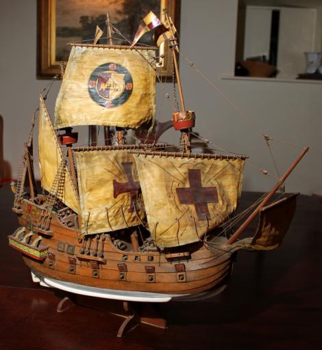 Galleon ship made by civilian internee during WWII