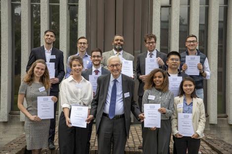 Cambridge Society for the Application of Research 2024 Student Award winners with Professor Sir Colin Humphreys