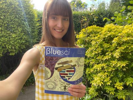 Rachel Mckeown with Issue 56 of BlueSci.