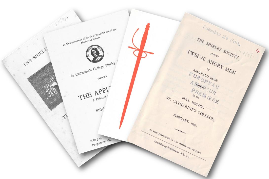 Shirley Society performance programmes from the St Catharine's College archives